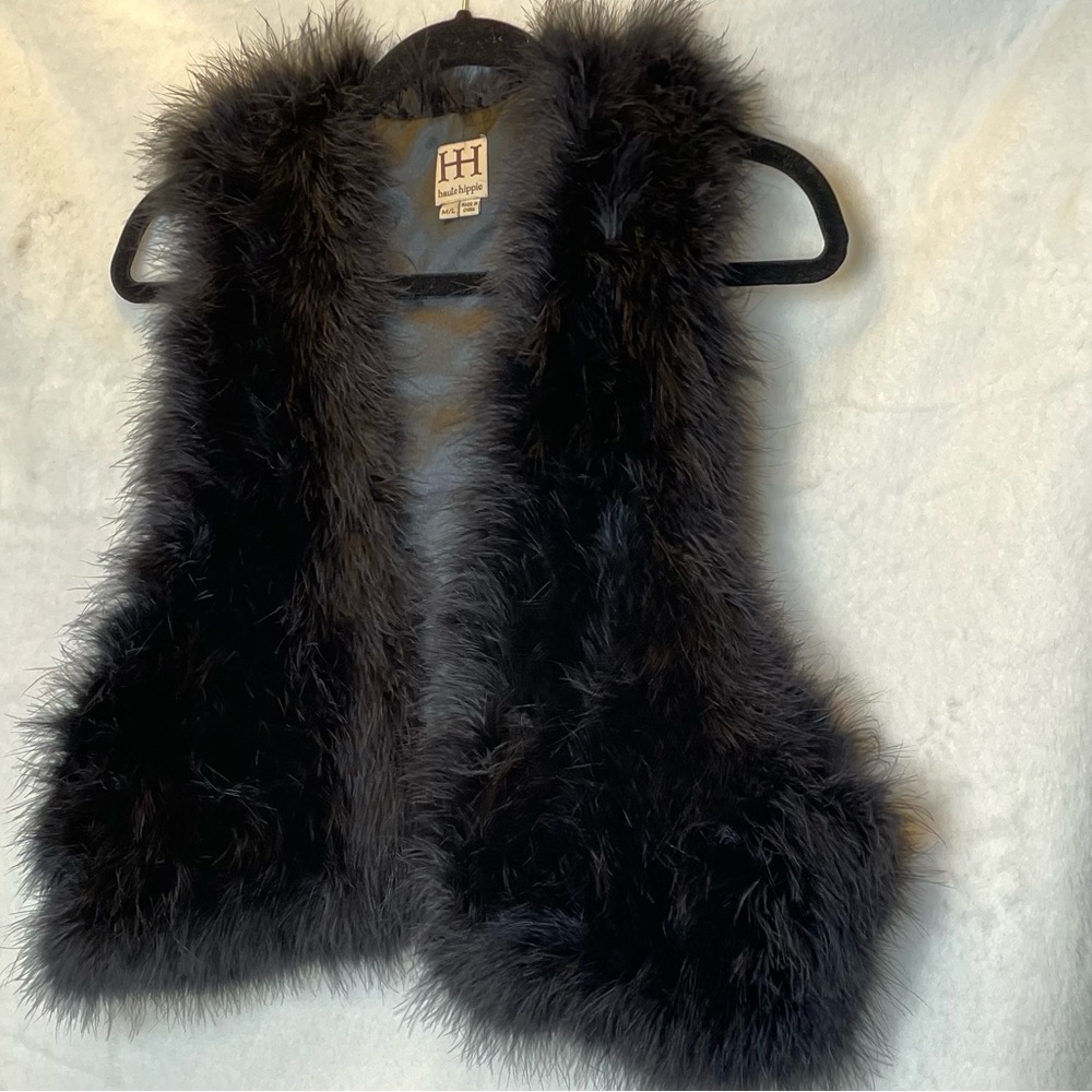 Haute Hippie Genuine Feather Vest